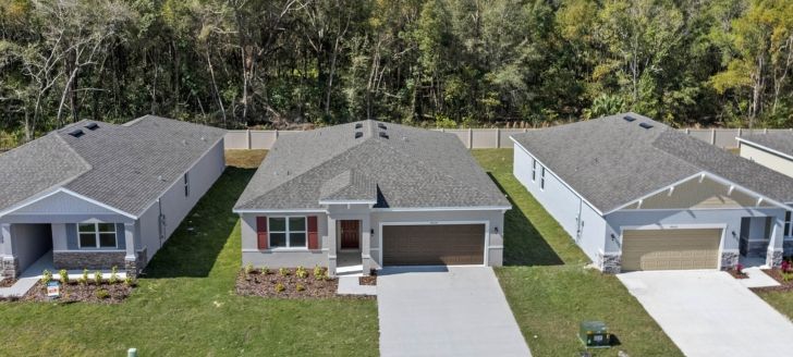 aerial of a row of houses