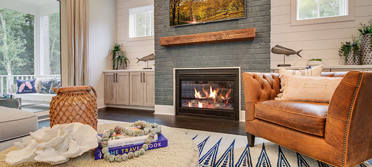 view of a fire in a fireplace
