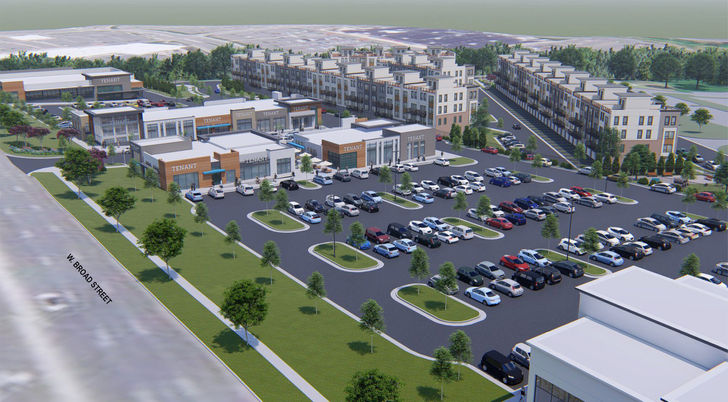 A rendering of the development at Broad Street and Gayton Road in Short Pump. (BizSense file)