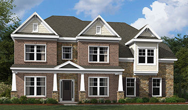 Front exterior rendering of The Seneca Elevation P