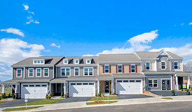 Street view of town homes in Brookhill Commons