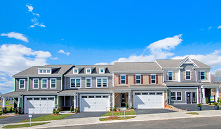 Street view of town homes in Brookhill Commons