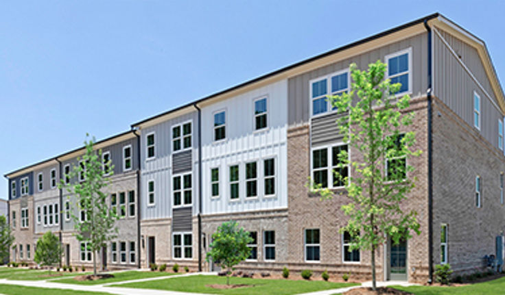 Aerial view of the Waverly at Buice Lake neighborhood