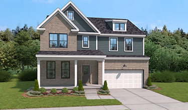 front exterior rendering of the alden home design