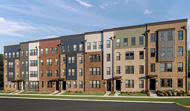 exterior rendering of 2 level garage condos in herndon