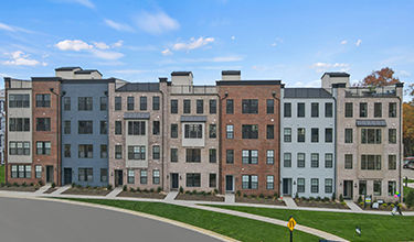 Mock up of a street view of the townhomes in Gateway Square