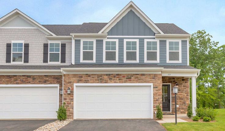 Mockup street view of townhomes in the Retreat at One