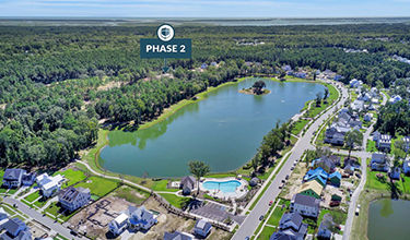 Aerial view of Phase 2 of Riverside at Carolina Park