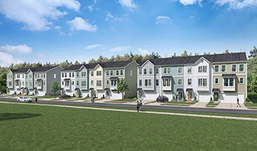 Exterior Streetscape Rendering of Oak Pointe Townes