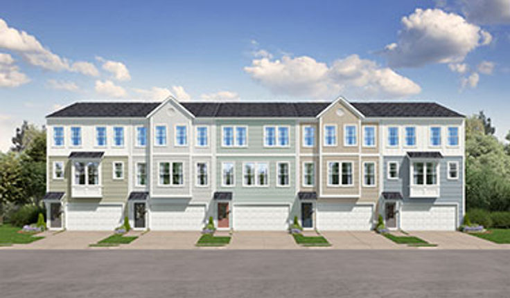 Exterior Streetscape Rendering of Oak Pointe Townes