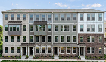 Mockup street view of the townhomes in the Village at Manassas Park