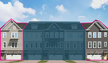 Mockup street view of The Renata townhomes