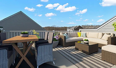 spacious rooftop terrace for entertaining friends