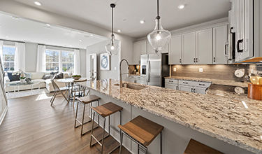 Huge white and bright kitchen layout