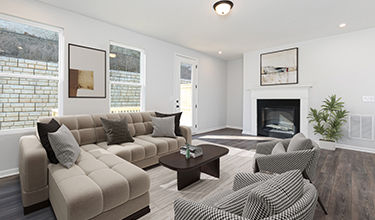 family room in bridget townhome