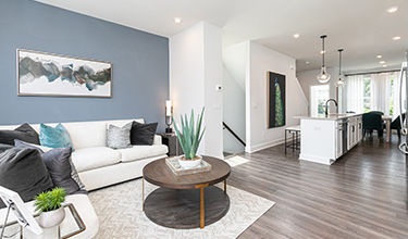 open concept kitchen and family room