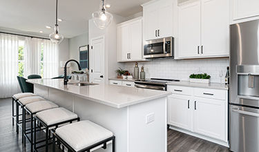 open kitchen with large island