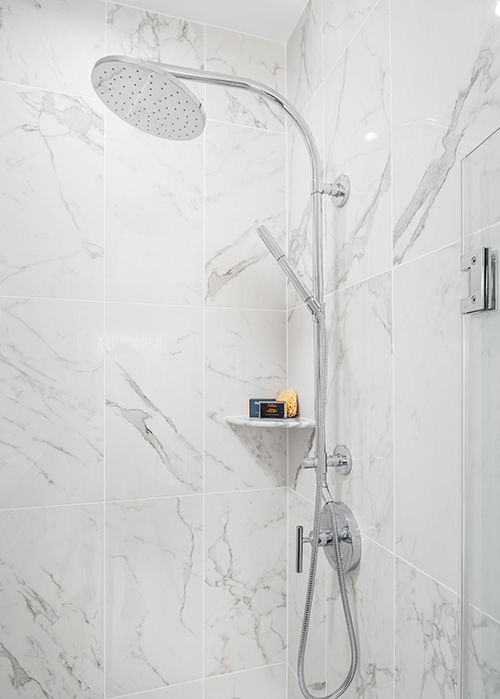 Shower head in a bathroom