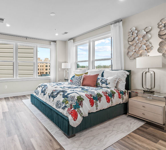 Bedroom in a model home.