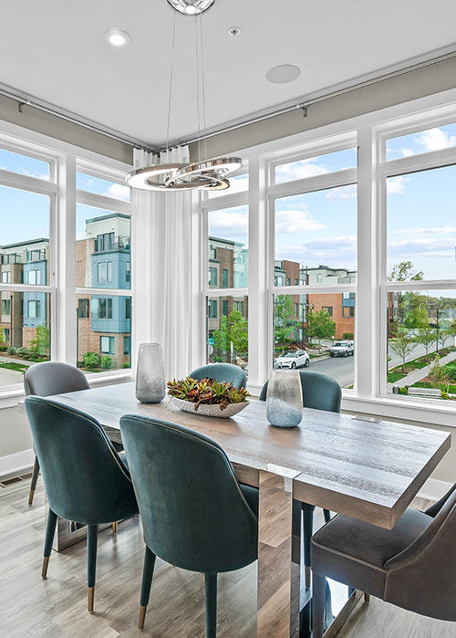 Dining area in a model home.