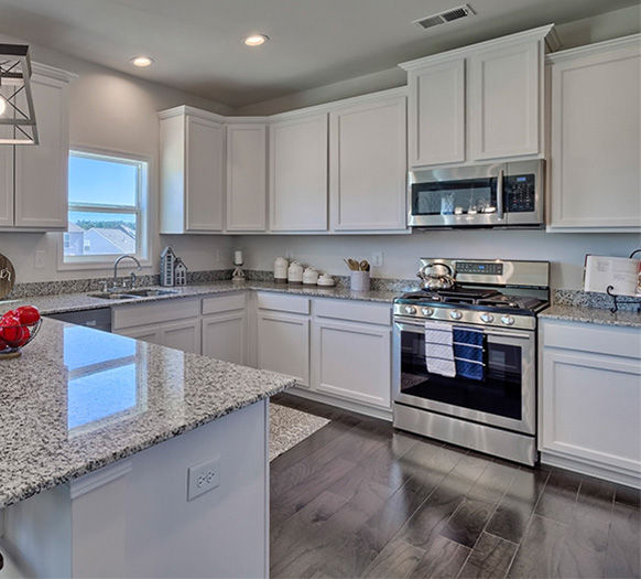 Kitchen with granite countertops