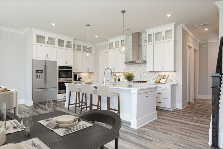 kitchen open to dining room