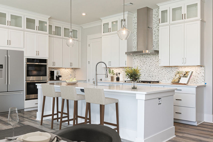 open kitchen and dining area in townhome