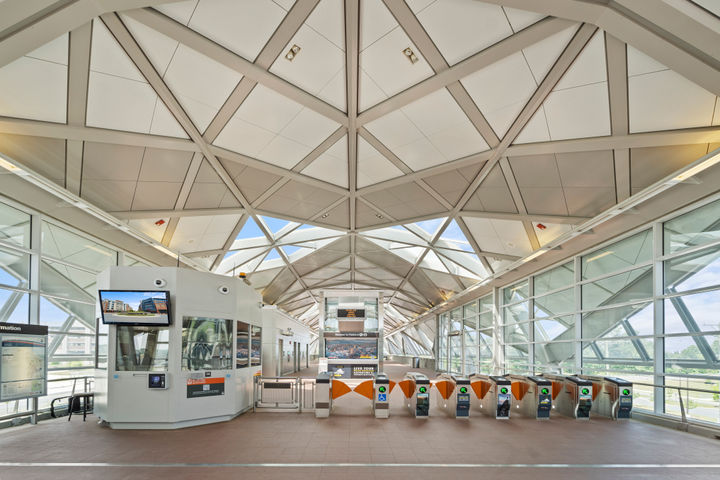 Inside Ashburn Station Metro Station on the Silver Line