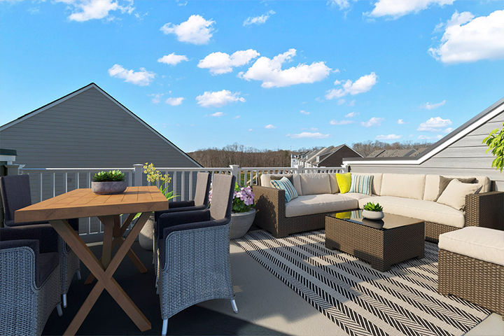 rooftop terrace with sectional seating