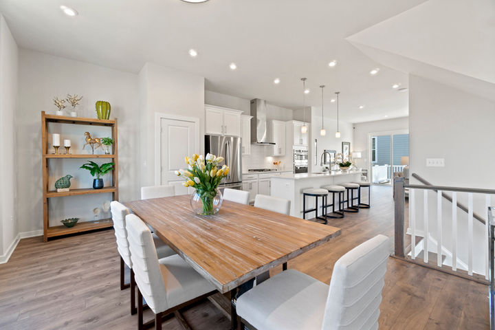 dining area open to kitchen