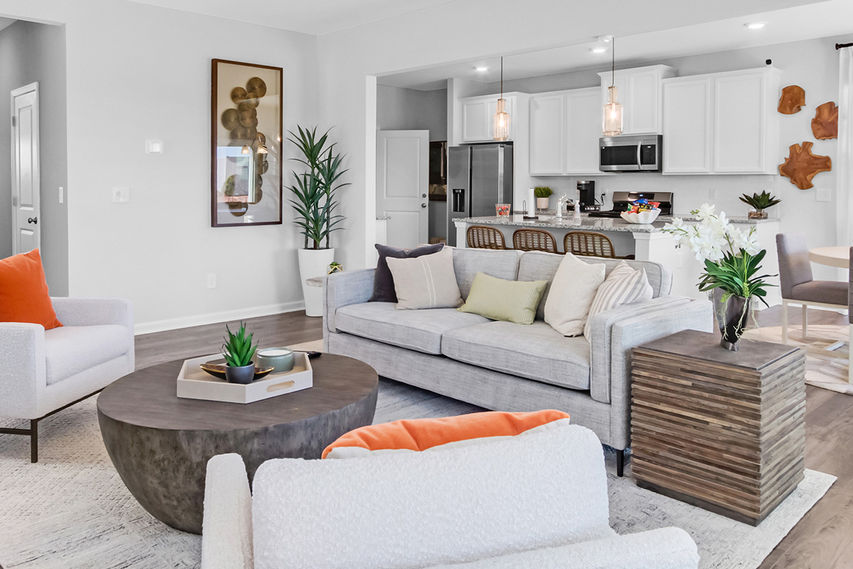 Bright Open Family Room and Kitchen