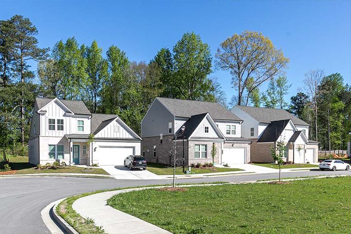 streetscape of single family homes