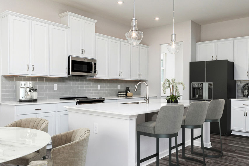 open kitchen with large island