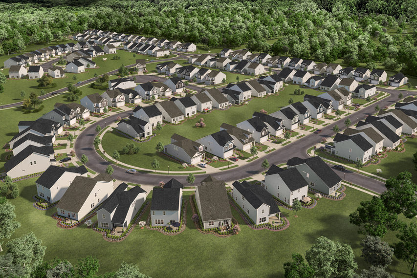 Aerial view of Bridgeport Commons