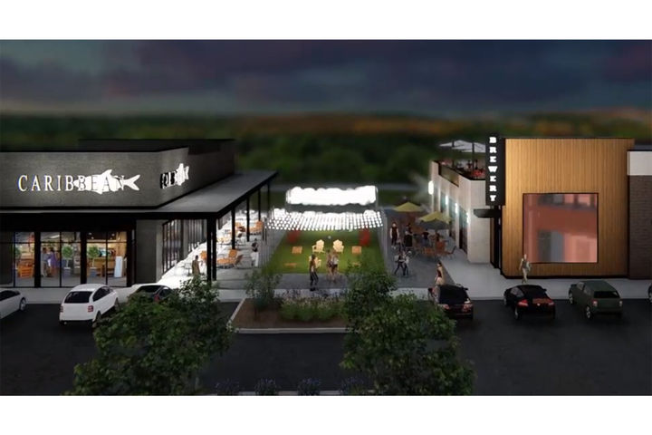 Rendering of shopping and dining at the future Brookhill Town Center