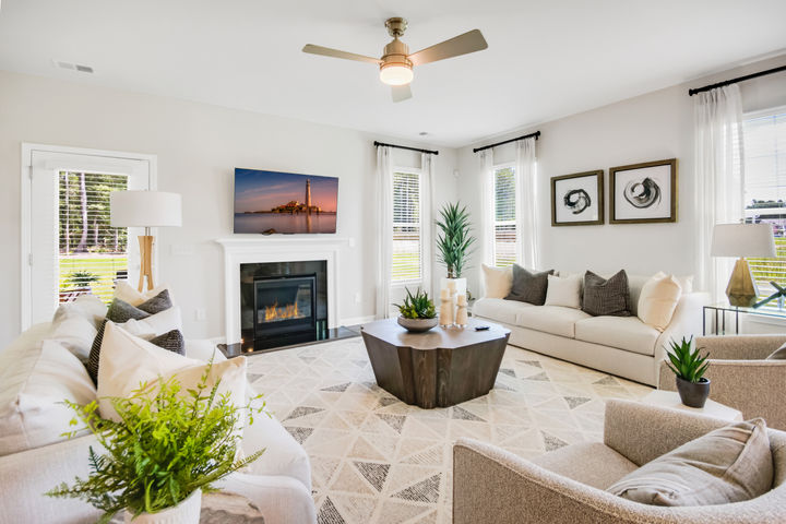 Cozy Family Rooms with Optional Fireplace at Crown Pointe
