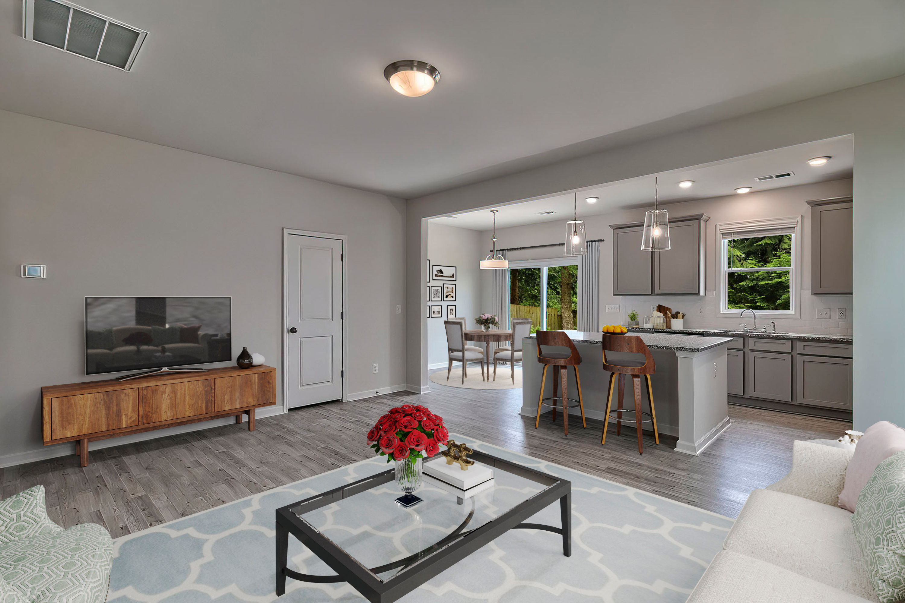 Family Room and Kitchen