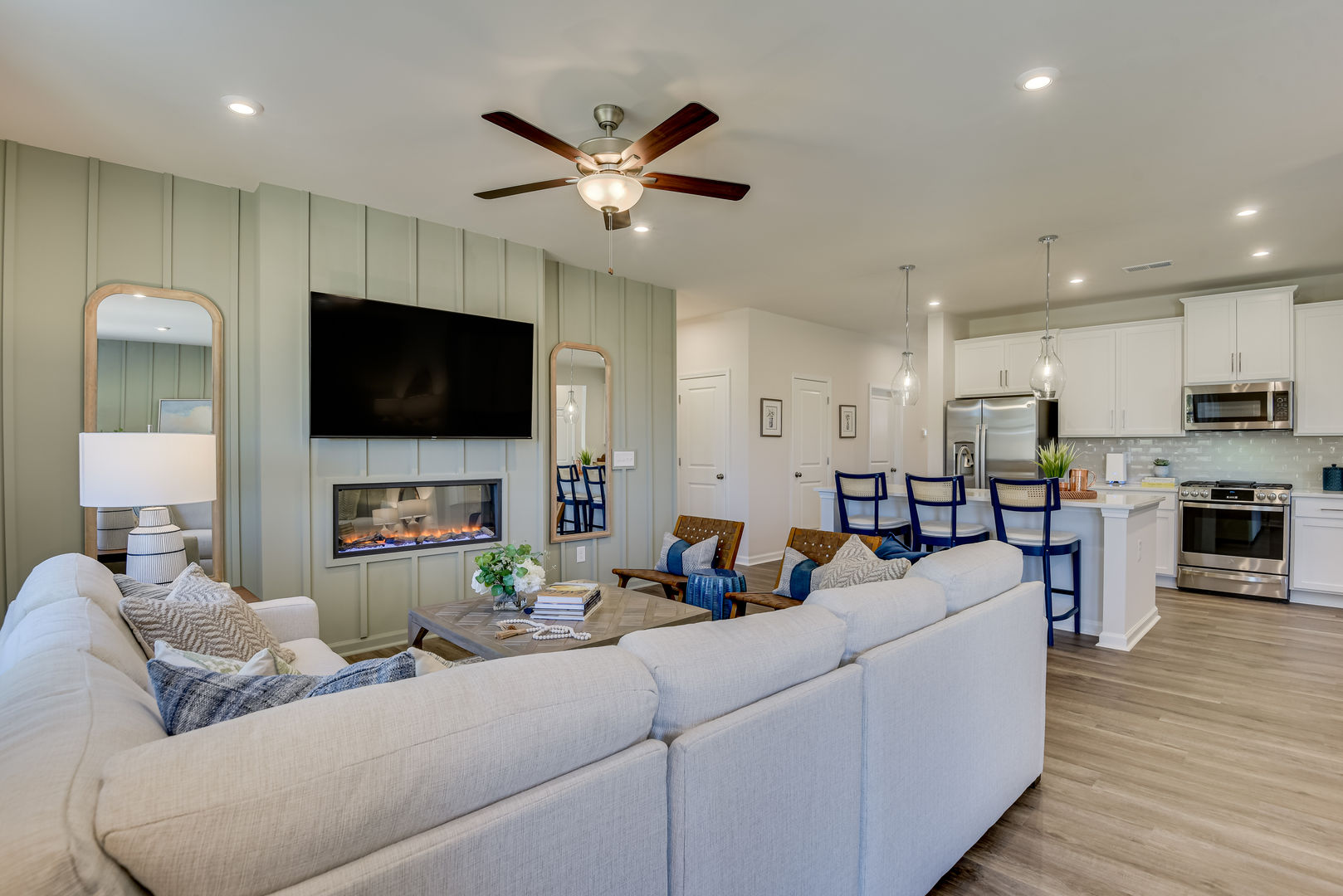 Natural light fills the open concept main living area