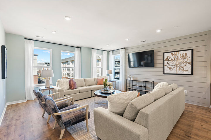 family room with tv and couches