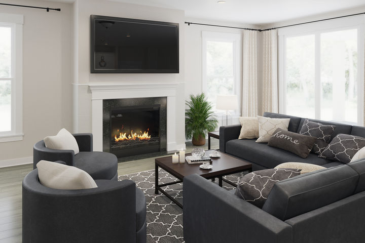 Virtually Staged Family Room