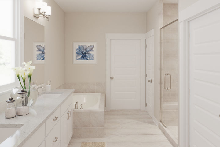 Virtually Staged Primary Bathroom