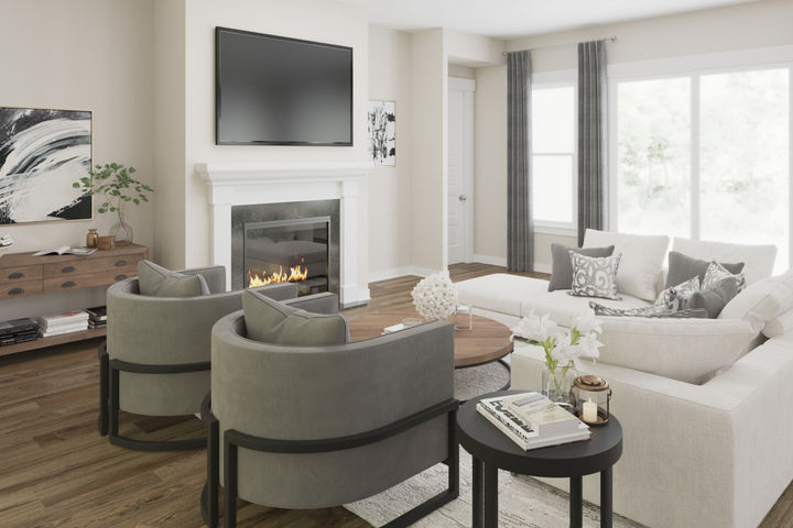 Virtually Staged Family Room