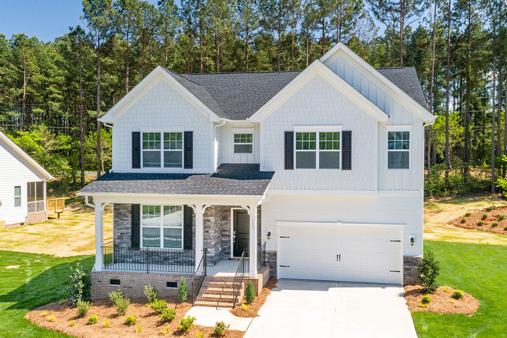 The Falls front exterior of new construction home