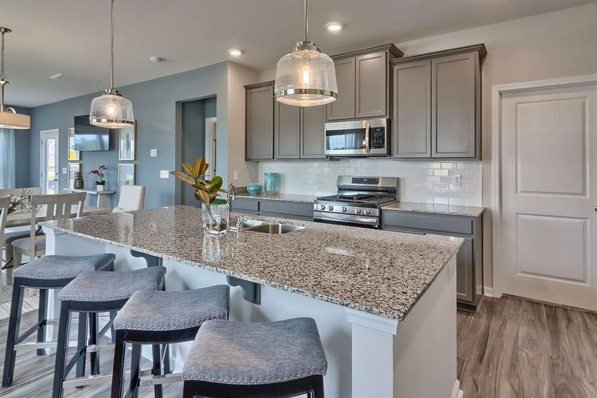 Large kitchen island with stool seating