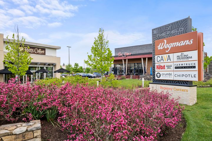 Local shopping and restaurants across the street