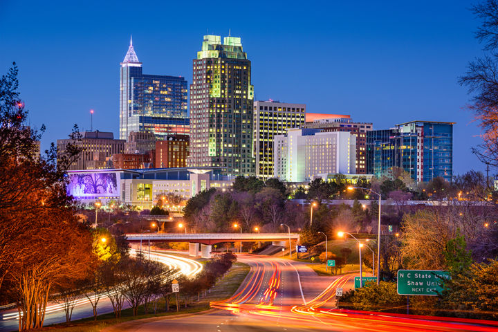 raleigh at night