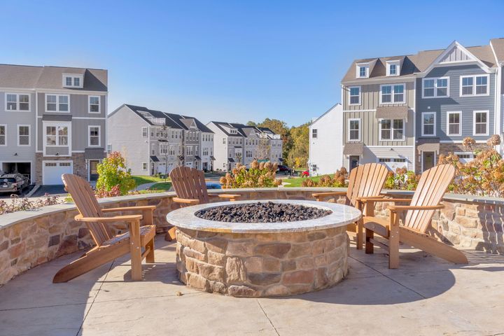 Sit by the community firepit and enjoy the mountain views