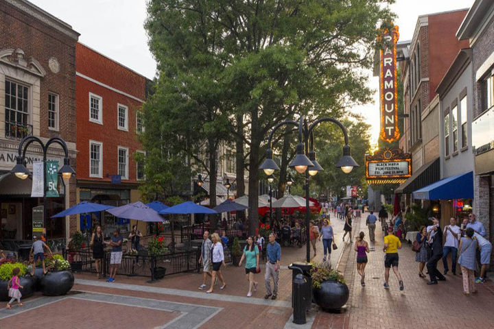 Enjoy shopping and dining in Downtown Charlottesville