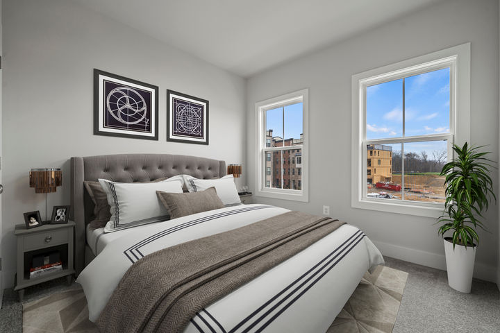 bedroom with two windows