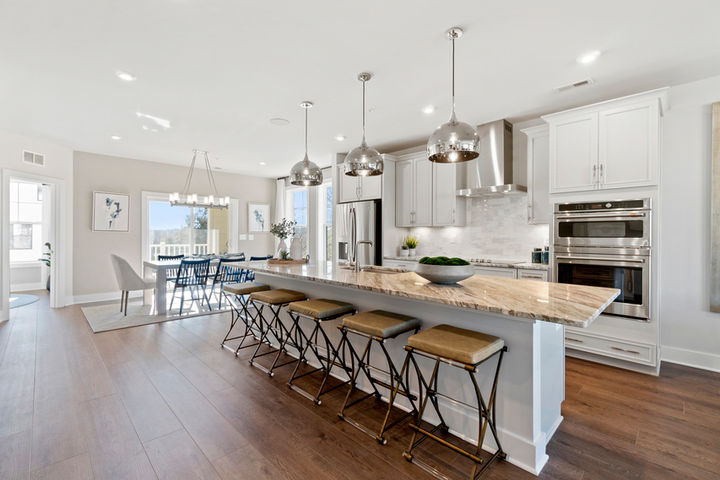 kitchen with large island